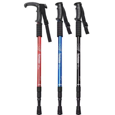 Pista de caminhada ao ar livre Bastão de caminhada com 3 seções de Alumínio Alloy Trekking Pole 90-135cm