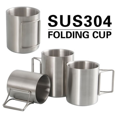 Taça de viagem de aço inoxidável de 11X7,5X8cm para acampamento isolada e duradoura