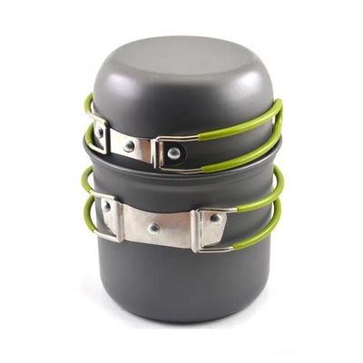 Alumínio Camping Kit de utensílios de cozinha Kit de refeições Conjunto de panelas portáteis para cozinhar no exterior
