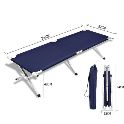 Cama dobrável de alumínio exterior 600d Oxford Camping