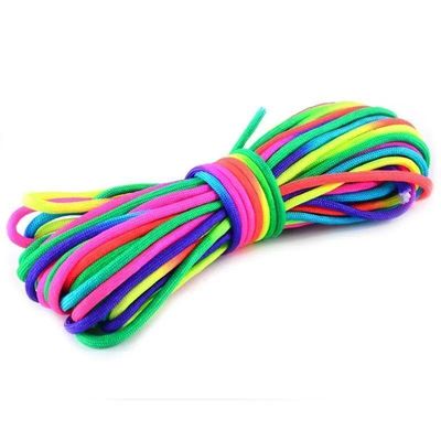 Rainbow Outdoor 550 Paracord 4mm 7 Núcleos Internos Poliéster Cordão de Pára-quedas Personalização