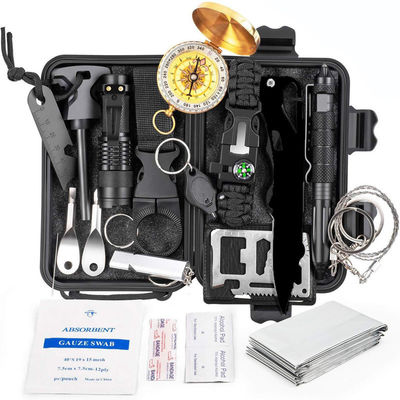 Black Outdoor Camping Emergency Survival Tool Kit Kit de primeiros socorros Custo de envio incluído