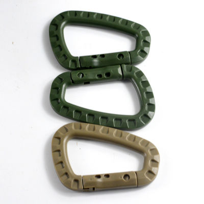 US Pagamento inicial Táctico D-Ring Molle Clip Keychain Carabiner de plástico leve