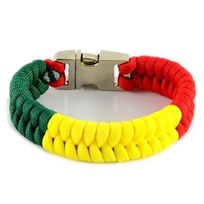 Mais de 200 cores Homens feitos à mão Fivela de metal Paracord Pulseira Corda de nylon Bracelete de sobrevivência