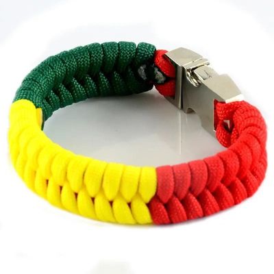 Mais de 200 cores Homens feitos à mão Fivela de metal Paracord Pulseira Corda de nylon Bracelete de sobrevivência