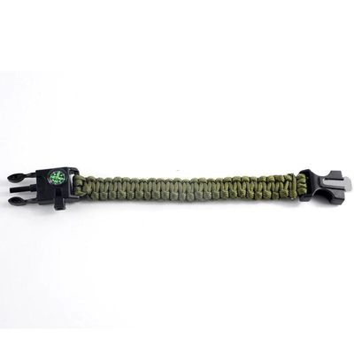 Pulseira Paracord ao ar livre com arrancador de fogo e chave de assobio Equipamento de sobrevivência essencial