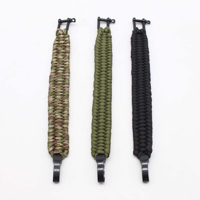 Pulseira de Sobrevivência Paracord Outdoor com botão de metal ajustável e material de poliéster