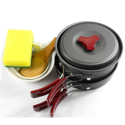 Retorno de reembolsos Outdoor Camping Kit de utensílios de cozinha Kit de refeição de alumínio Pão de fritar
