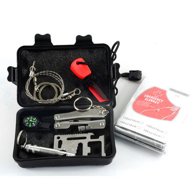 Kit de sobrevivência de primeiros socorros portais negros para acampamento ao ar livre Kit de emergência preto