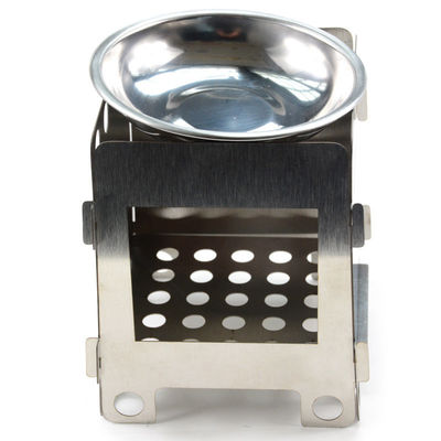 105 mm Portavel de aço inoxidável dobrável Mini Backpacking Camping fogão a lenha