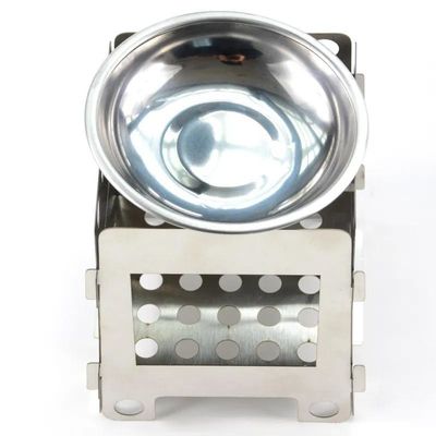 105 mm Portavel de aço inoxidável dobrável Mini Backpacking Camping fogão a lenha