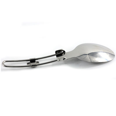 Conjunto de talheres de acampamento de aço inoxidável com garfo e colher de prata