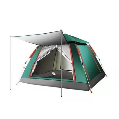 Tenda automática de acampamento à prova d'água poliéster revestimento de prata para família ao ar livre