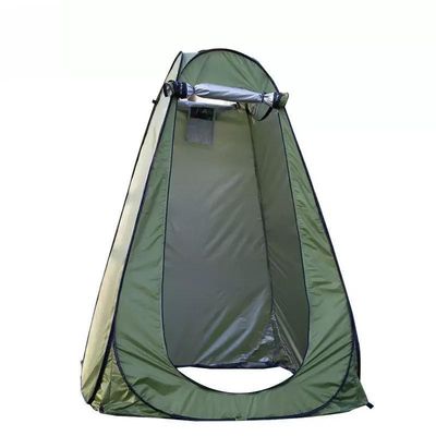 Tenda de acampamento pop-up ao ar livre Tenda de banho de poliéster revestida de prata Top Style Pup Tent