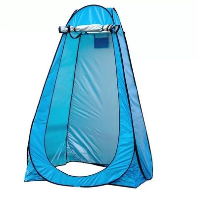 Tenda de acampamento pop-up ao ar livre Tenda de banho de poliéster revestida de prata Top Style Pup Tent