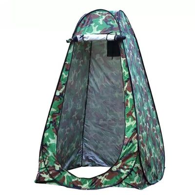 Tenda de acampamento pop-up ao ar livre Tenda de banho de poliéster revestida de prata Top Style Pup Tent