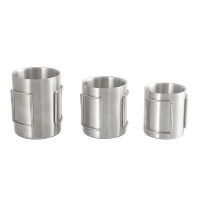 Taça de viagem de aço inoxidável de 11X7,5X8cm para acampamento isolada e duradoura