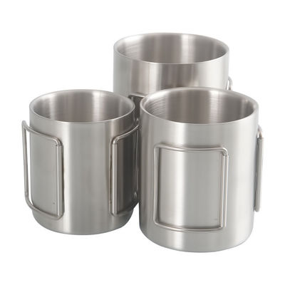 Taça de viagem de aço inoxidável de 11X7,5X8cm para acampamento isolada e duradoura