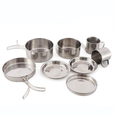 Set de utensílios de cozinha de aço inoxidável de estilo portátil para acampamento ao ar livre em US 6.5/peça