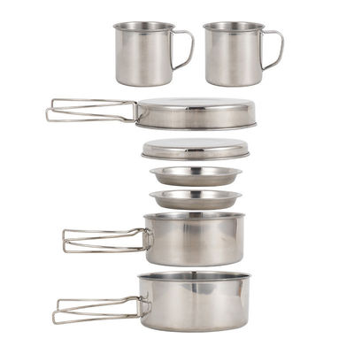 Set de utensílios de cozinha de aço inoxidável de estilo portátil para acampamento ao ar livre em US 6.5/peça