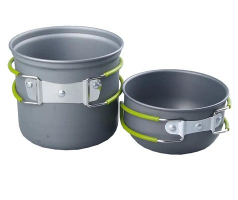 Conjunto de panelas convenientes para cozinhar ao ar livre e viagens de acampamento