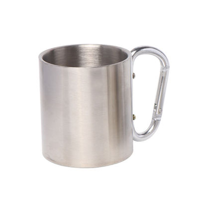 Adultos de aço inoxidável portátil de parede dupla acampamento viagens caneca de café com carabiner