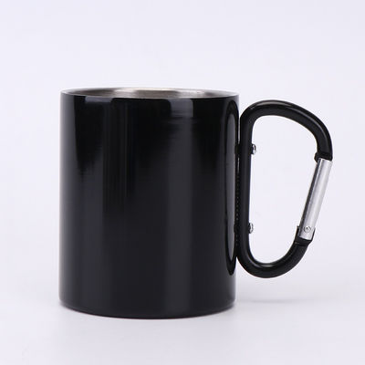 Adultos de aço inoxidável portátil de parede dupla acampamento viagens caneca de café com carabiner