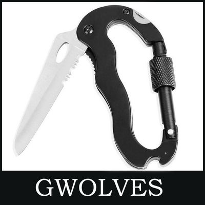 Acampamento ao ar livre EDC Multi Tool Multi Function Pocket Carabiner Knife 30 dias de devolução de dinheiro