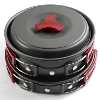 Outdoor Alumínio Die Cast Kitchenware Portátil dobrável Camping Pot Set Material de alumínio