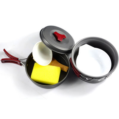 Outdoor Alumínio Die Cast Kitchenware Portátil dobrável Camping Pot Set Material de alumínio