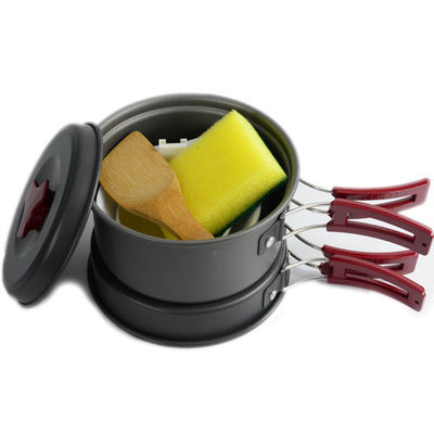 Outdoor Alumínio Die Cast Kitchenware Portátil dobrável Camping Pot Set Material de alumínio