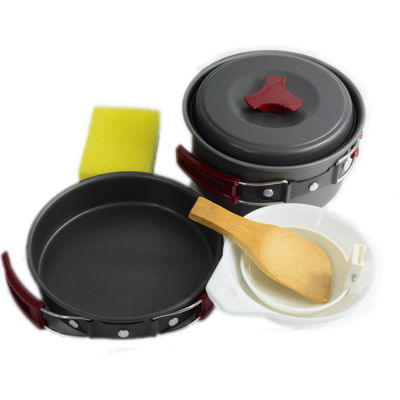 Outdoor Alumínio Die Cast Kitchenware Portátil dobrável Camping Pot Set Material de alumínio