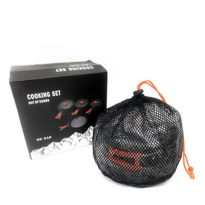 Grey Green Handle Portable Style Non Stick Alumínio Picnic Cozinha Conjunto para Camping