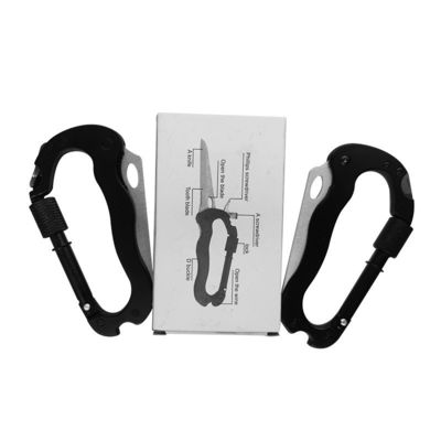 Ferramenta de corte de faca de carabiner dobrável multifunção exterior com opções de personalização