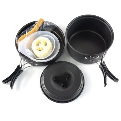 1 Set de utensílios de cozinha de alumínio portátil de estilo de acampamento essencial para cozinhar ao ar livre