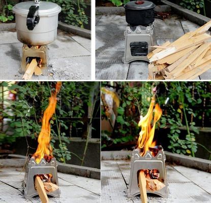 Forno de madeira conveniente para acampamento e piquenique