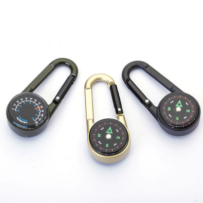 Compasso de carabiner de metal portátil para métodos de exibição digital de sobrevivência em acampamento ao ar livre