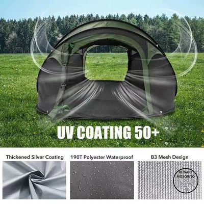 Tenda instantânea impermeável para acampamento em todas as estações de verão Tenda automática pop up Capacidade ≤2