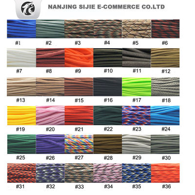 Tipo III 550 Paracord de poliéster 4 mm com 7 filamentos internos 100FT