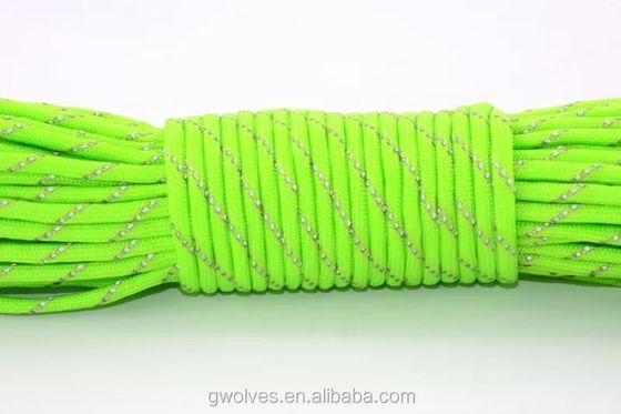 100FT 4mm 7 núcleos Cordão paraquedas sobrevivência Poliéster 550 Paracord corda e versátil