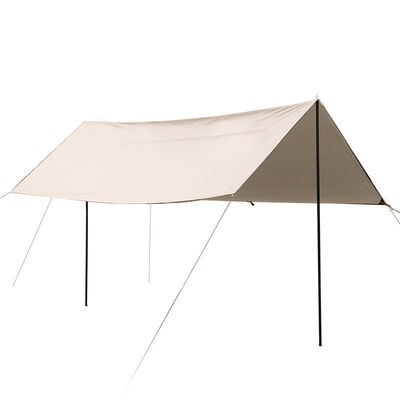 Tenda de lonas de acampamento de poliéster exterior com revestimento de prata e estrutura de pele única