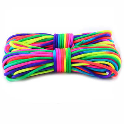 Rainbow Outdoor 550 Paracord 4mm 7 Núcleos Internos Poliéster Cordão de Pára-quedas Personalização