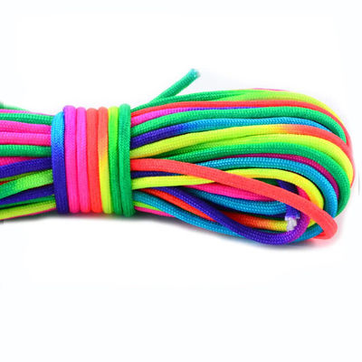 Rainbow Outdoor 550 Paracord 4mm 7 Núcleos Internos Poliéster Cordão de Pára-quedas Personalização