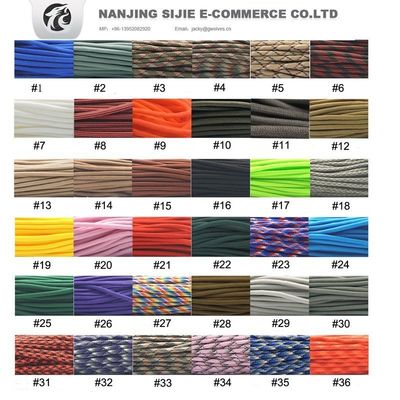 Rainbow Outdoor 550 Paracord 4mm 7 Núcleos Internos Poliéster Cordão de Pára-quedas Personalização
