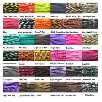Rainbow Outdoor 550 Paracord 4mm 7 Núcleos Internos Poliéster Cordão de Pára-quedas Personalização