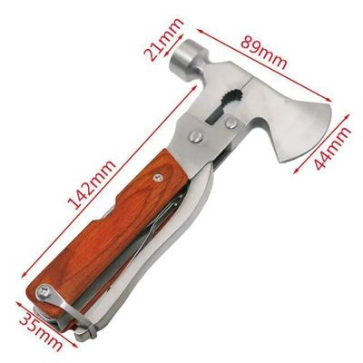 Ferramenta de mão de aço inoxidável multifuncional de bolso de acampamento de martelo com design DFG456