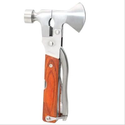 Ferramenta de mão de aço inoxidável multifuncional de bolso de acampamento de martelo com design DFG456