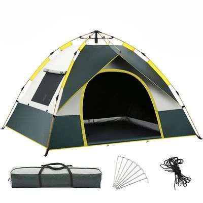 Tendas portáteis de lona impermeáveis e automáticas Tenda Glamping ao ar livre com 2 portas