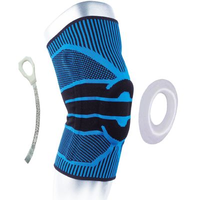 Pad de Silício Profissional Desporto Brace de Joelho Respirável e Vermelho para Correr Trabalhar fora