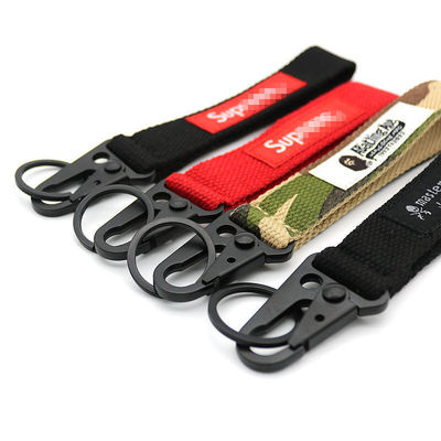 Faixa de pulso de poliéster personalizada Keychain Lanyard Nylon Keyring Strap Política de reembolso de 30 dias